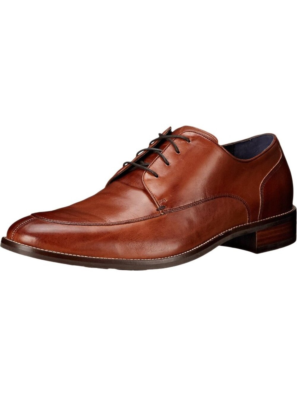 Men's Coffee Leather Lenox Hill Split Toe Low-top Business Derby Oxford Shoes